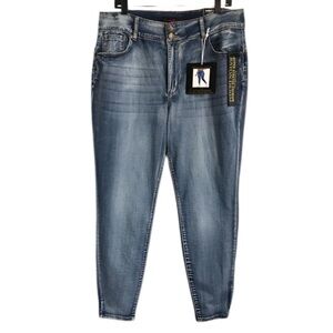 Curvalicious Women’s 22 Curvy Hyper Stretch Blue Premium Denim Skinny Jeans NWT